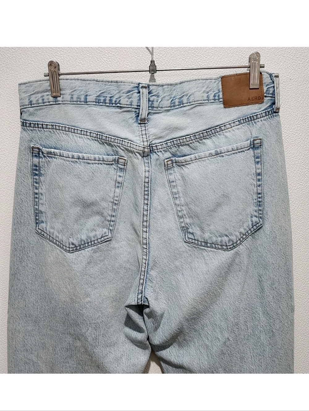 Aeropostale 90s Baggy Jeans Womens 14 Very Distressed Light Wash Festival Street - Picture 15 of 16